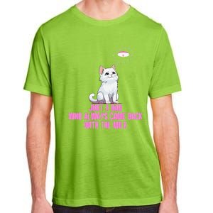 Just A Dad Who Always Came Back With The Milk Cute Cat Adult ChromaSoft Performance T-Shirt