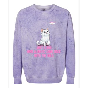 Just A Dad Who Always Came Back With The Milk Cute Cat Colorblast Crewneck Sweatshirt