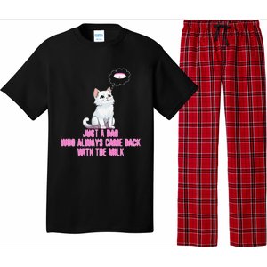 Just A Dad Who Always Came Back With The Milk Cute Cat Pajama Set