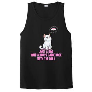 Just A Dad Who Always Came Back With The Milk Cute Cat PosiCharge Competitor Tank