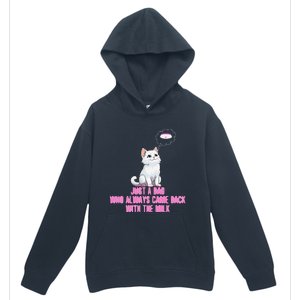 Just A Dad Who Always Came Back With The Milk Cute Cat Urban Pullover Hoodie