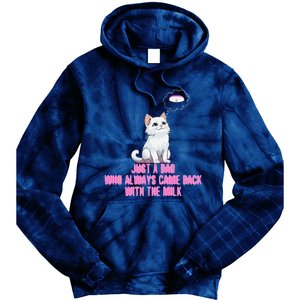 Just A Dad Who Always Came Back With The Milk Cute Cat Tie Dye Hoodie