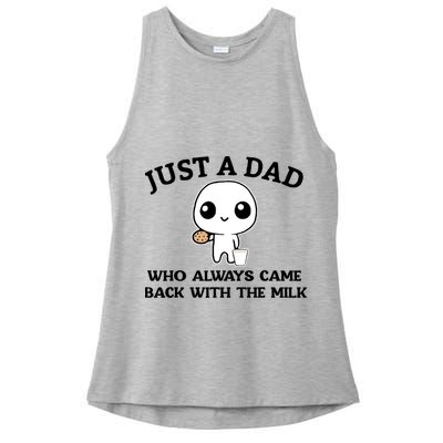 Just A Dad Who Always Came Back With The Milk Ladies PosiCharge Tri-Blend Wicking Tank