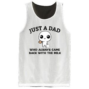 Just A Dad Who Always Came Back With The Milk Mesh Reversible Basketball Jersey Tank