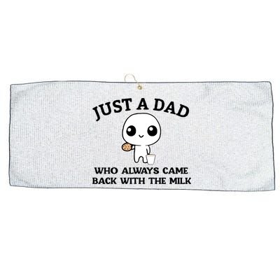 Just A Dad Who Always Came Back With The Milk Large Microfiber Waffle Golf Towel