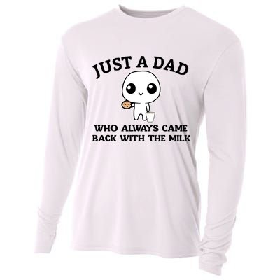 Just A Dad Who Always Came Back With The Milk Cooling Performance Long Sleeve Crew