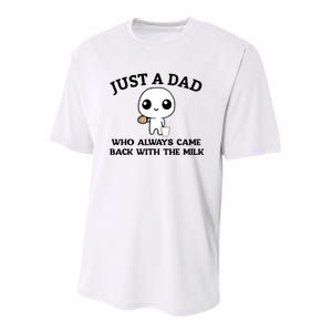 Just A Dad Who Always Came Back With The Milk Youth Performance Sprint T-Shirt