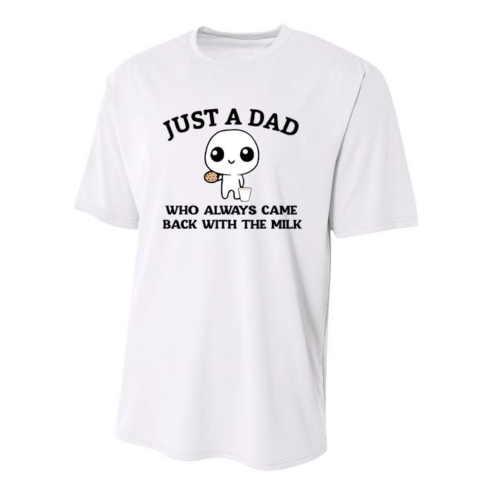 Just A Dad Who Always Came Back With The Milk Youth Performance Sprint T-Shirt