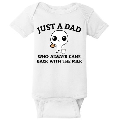 Just A Dad Who Always Came Back With The Milk Baby Bodysuit