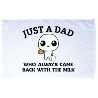 Just A Dad Who Always Came Back With The Milk Microfiber Hand Towel