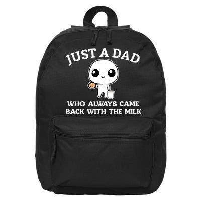 Just A Dad Who Always Came Back With The Milk 16 in Basic Backpack