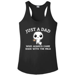 Just A Dad Who Always Came Back With The Milk Ladies PosiCharge Competitor Racerback Tank