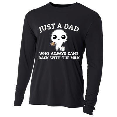 Just A Dad Who Always Came Back With The Milk Cooling Performance Long Sleeve Crew