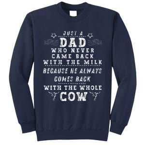 Just A Dad Who Always Came Back With The Milk Fathers Day Sweatshirt