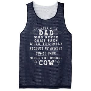 Just A Dad Who Always Came Back With The Milk Fathers Day Mesh Reversible Basketball Jersey Tank