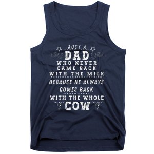 Just A Dad Who Always Came Back With The Milk Fathers Day Tank Top