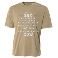 Just A Dad Who Always Came Back With The Milk Fathers Day Cooling Performance Crew T-Shirt