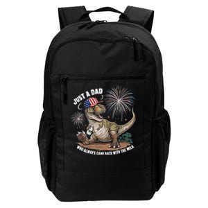 Just A Dad Who Always Came Back With The Milk Funny Trex Daily Commute Backpack