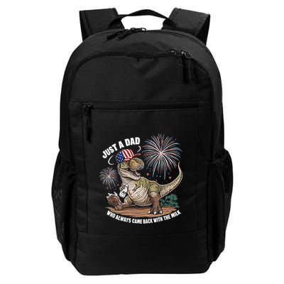 Just A Dad Who Always Came Back With The Milk Funny Trex Daily Commute Backpack