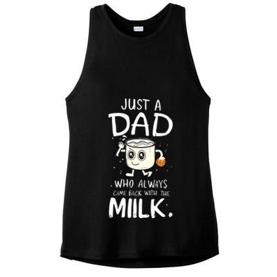 Just A Dad Who Always Came Back With The Milk Ladies PosiCharge Tri-Blend Wicking Tank