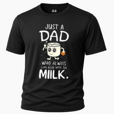 Just A Dad Who Always Came Back With The Milk Performance Shirt