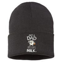 Just A Dad Who Always Came Back With The Milk Sustainable Knit Beanie