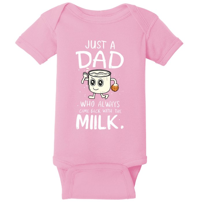 Just A Dad Who Always Came Back With The Milk Baby Bodysuit
