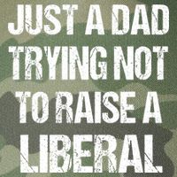 Just A Dad Trying Not To Raise A Liberal Legacy Tie Dye Trucker Hat