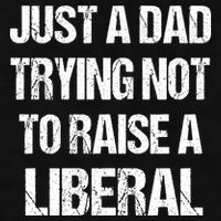 Just A Dad Trying Not To Raise A Liberal Ladies PosiCharge Tri-Blend Wicking Tank
