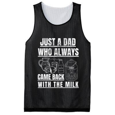 Just A Dad Who Always Came Back With The Milk Mesh Reversible Basketball Jersey Tank