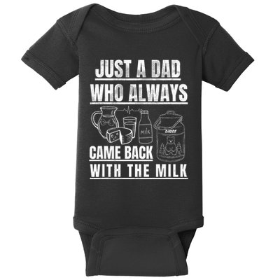 Just A Dad Who Always Came Back With The Milk Baby Bodysuit
