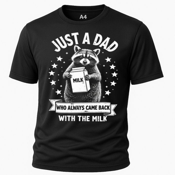 Just A Dad Who Always Came Back With The Milk Fathers Day  Cooling Performance Crew T-Shirt