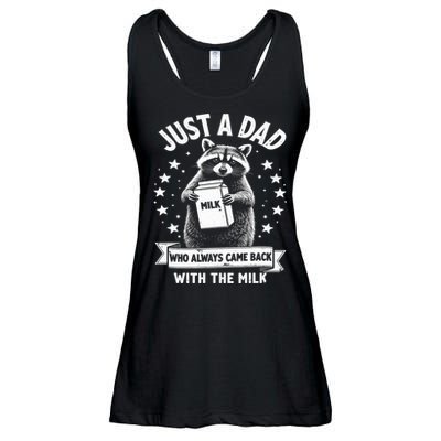 Just A Dad Who Always Came Back With The Milk Fathers Day  Ladies Essential Flowy Tank