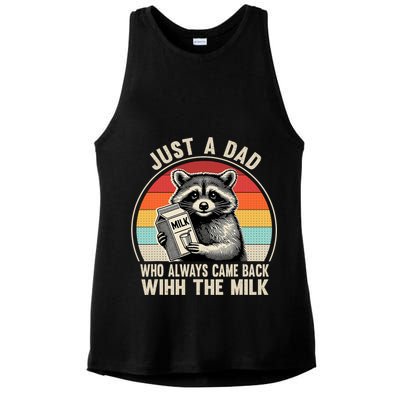 Just A Dad Who Always Came Back With The Milk Fathers Day  Ladies PosiCharge Tri-Blend Wicking Tank
