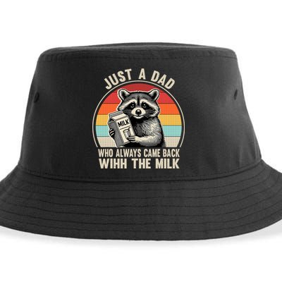 Just A Dad Who Always Came Back With The Milk Fathers Day  Sustainable Bucket Hat