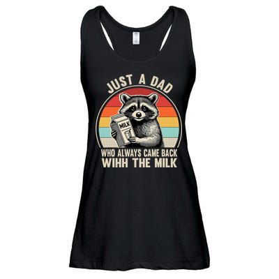 Just A Dad Who Always Came Back With The Milk Fathers Day  Ladies Essential Flowy Tank