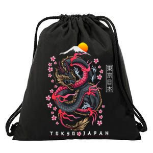 Japanese Aesthetic Dragon Tokyo Japan Manga Anime Asian 80’S Drawstring Bag