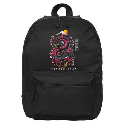 Japanese Aesthetic Dragon Tokyo Japan Manga Anime Asian 80’S 16 in Basic Backpack