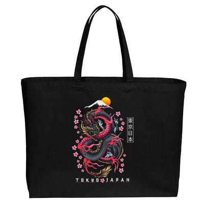 Japanese Aesthetic Dragon Tokyo Japan Manga Anime Asian 80’S Cotton Canvas Jumbo Tote