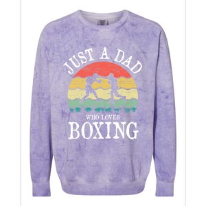 Just A Dad Who Loves Boxing Gift Colorblast Crewneck Sweatshirt