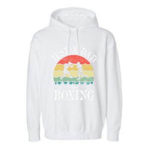 Just A Dad Who Loves Boxing Gift Garment-Dyed Fleece Hoodie