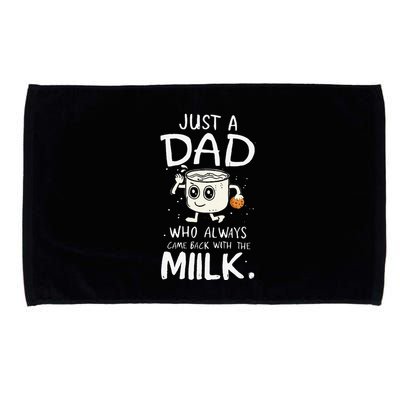 Just A Dad Who Always Came Back With The Milk  Funny Fathers Day Microfiber Hand Towel
