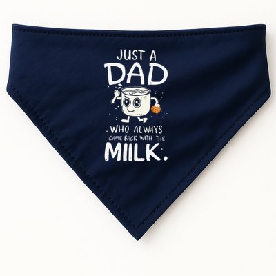 Just A Dad Who Always Came Back With The Milk  Funny Fathers Day USA-Made Doggie Bandana