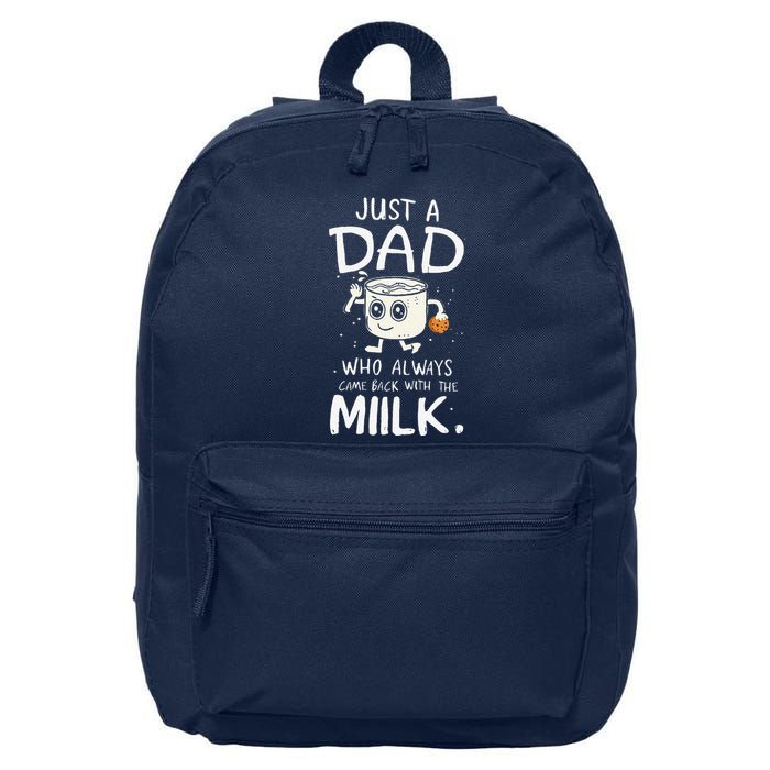 Just A Dad Who Always Came Back With The Milk  Funny Fathers Day 16 in Basic Backpack