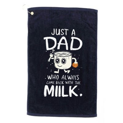 Just A Dad Who Always Came Back With The Milk  Funny Fathers Day Golf Towel