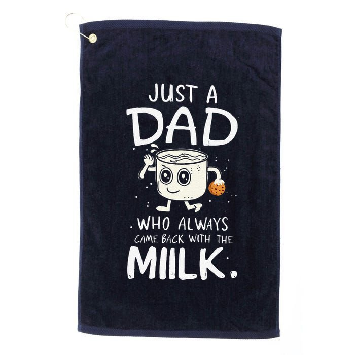 Just A Dad Who Always Came Back With The Milk  Funny Fathers Day Golf Towel
