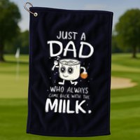 Just A Dad Who Always Came Back With The Milk  Funny Fathers Day Golf Towel