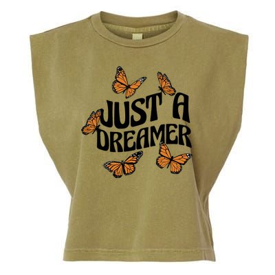 Just A Dreamer Butterfly Cute Gift Garment-Dyed Women's Muscle Tee