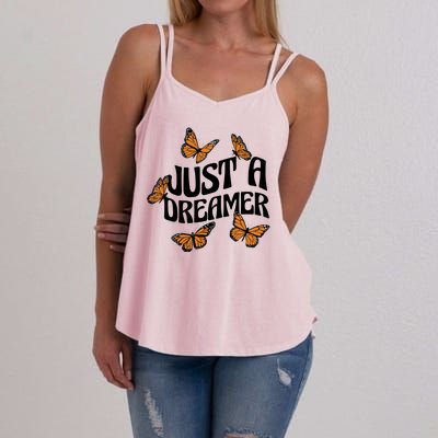 Just A Dreamer Butterfly Cute Gift Women's Strappy Tank