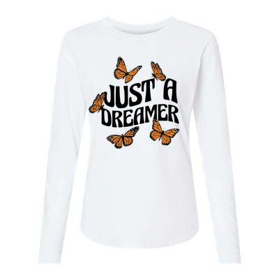 Just A Dreamer Butterfly Cute Gift Womens Cotton Relaxed Long Sleeve T-Shirt